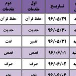 برنامه امتحانات هماهنگ و داخلی شهریور ماه ۹۶